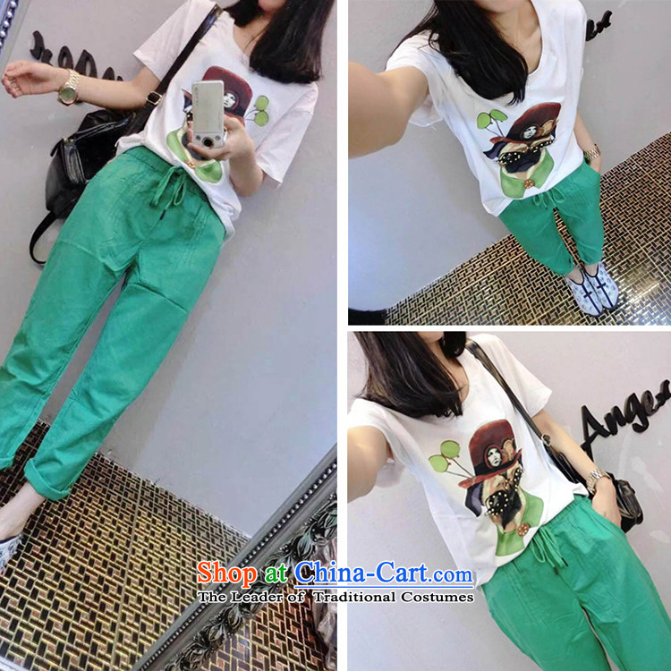 Elizabeth sub-to increase women's summer code new hot soup drill t-shirts figure set thick mm Korean fashion cartoon Top summer plus 9 trousers kit K238 picture color pictures, prices, XXL brand platters! The elections are supplied in the national character of distribution, so action, buy now enjoy more preferential! As soon as possible.