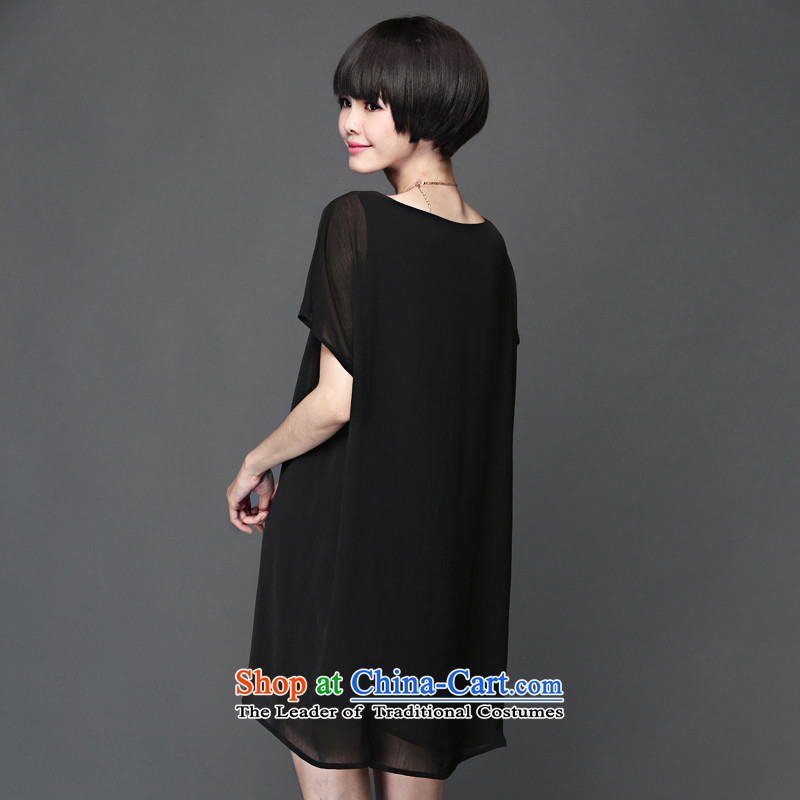 The director of King boutique catty 200 code women thick mm summer Korean short-sleeved chiffon dresses loose thin black large 5XL code 2905 200, of about sovereignty (smeilovly) , , , shopping on the Internet