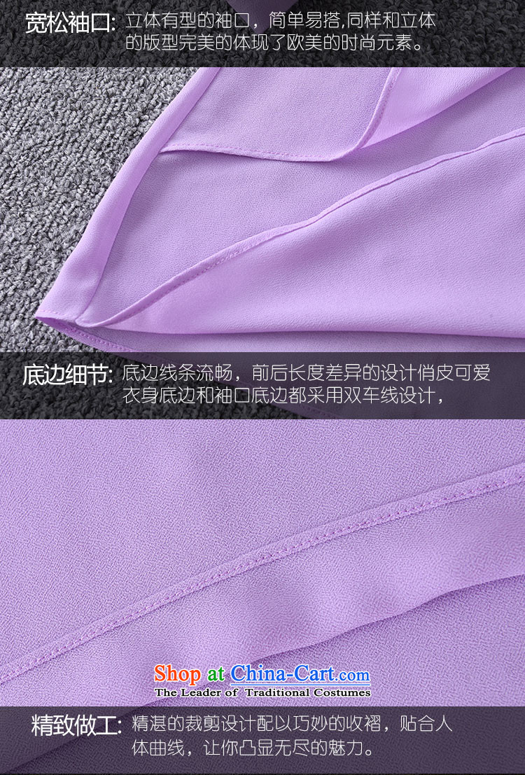 Replace Ting zhuangting2015 summer Western New larger female loose round-neck collar Solid Color Sleek and versatile T-shirt T-shirt 1972 purple 4XL Photo, prices, brand platters! The elections are supplied in the national character of distribution, so action, buy now enjoy more preferential! As soon as possible.