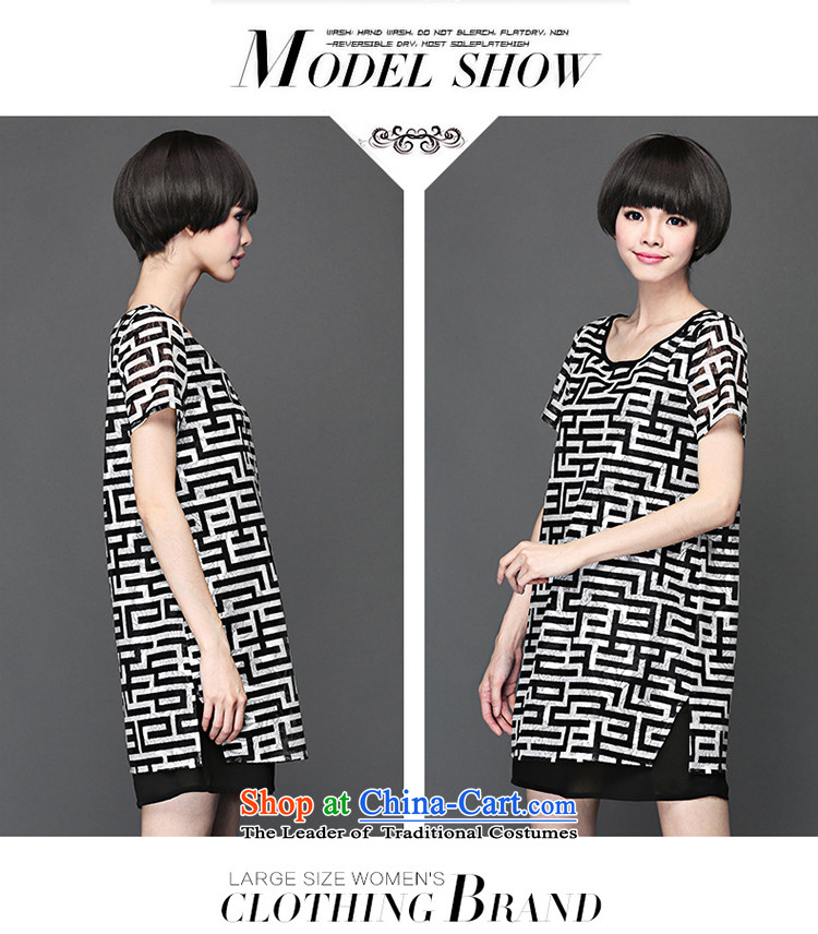 Boutique to increase women's code thick mm summer Korean short-sleeved stylish loose chiffon dresses 2909 large black and white 4XL 180 around 922.747 picture, prices, brand platters! The elections are supplied in the national character of distribution, so action, buy now enjoy more preferential! As soon as possible.