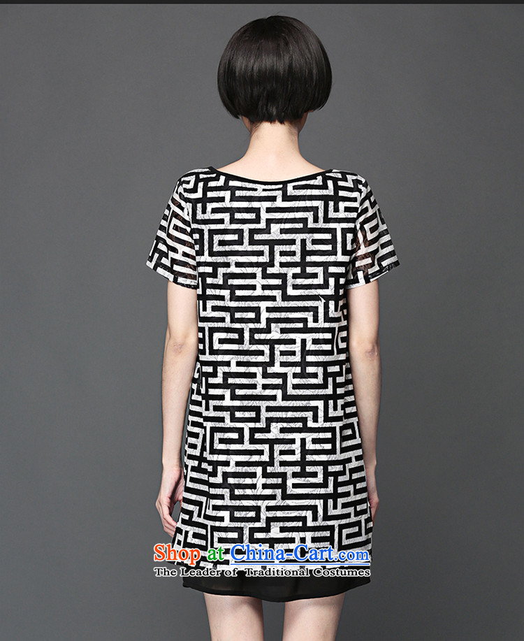 Boutique to increase women's code thick mm summer Korean short-sleeved stylish loose chiffon dresses 2909 large black and white 4XL 180 around 922.747 picture, prices, brand platters! The elections are supplied in the national character of distribution, so action, buy now enjoy more preferential! As soon as possible.