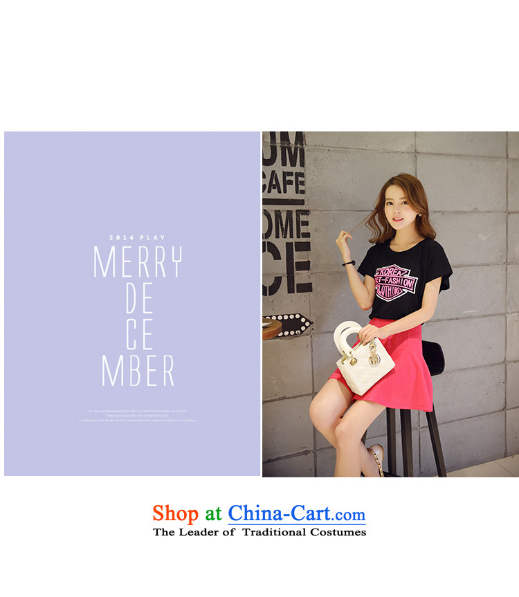 2015 new larger female thick mm summer Korean Version Stamp knocked color thin short-sleeved T-shirt + upper body skirt kit in the red kit XL Photo, prices, brand platters! The elections are supplied in the national character of distribution, so action, buy now enjoy more preferential! As soon as possible.