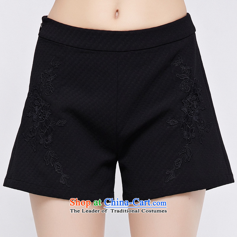 As provided for by 2015 Summer new larger female Korean wild video thin thick sister large straight legged pants small black 2XL, 2866 cheer shorts provisions (qisuo) , , , shopping on the Internet