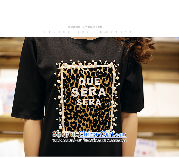 American Samoa Nika larger women 2015 Korean new summer) thick mm leopard nail pearl video thin wrinkled chiffon dresses Black XL Photo, prices, brand platters! The elections are supplied in the national character of distribution, so action, buy now enjoy more preferential! As soon as possible.