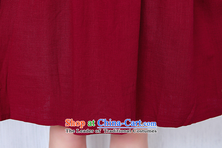 El-ju Yee Nga thick sister summer larger female cotton linen dresses YJ0287 RED XXXL picture, prices, brand platters! The elections are supplied in the national character of distribution, so action, buy now enjoy more preferential! As soon as possible.