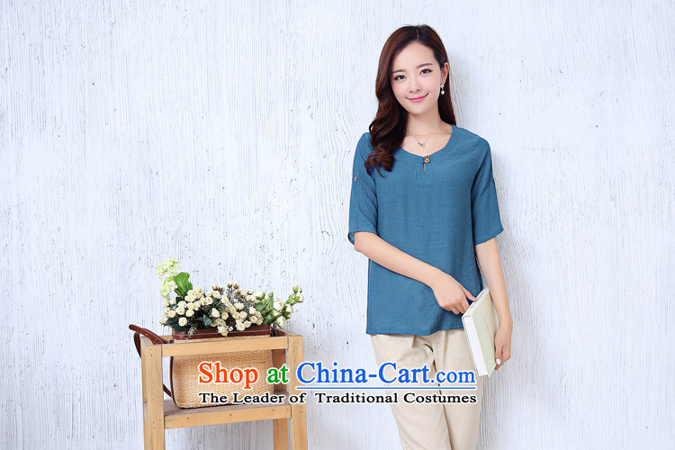 El-ju Yee Nga thick sister summer larger female cotton linen T-shirt + Capri two kits YJ0281 BLUE L picture, prices, brand platters! The elections are supplied in the national character of distribution, so action, buy now enjoy more preferential! As soon as possible.