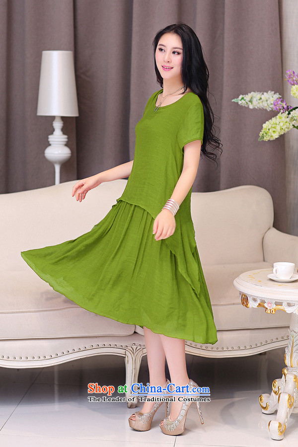 El-ju Yee Nga thick sister summer larger female cotton linen dresses YJ 086 fruit green XL Photo, prices, brand platters! The elections are supplied in the national character of distribution, so action, buy now enjoy more preferential! As soon as possible.