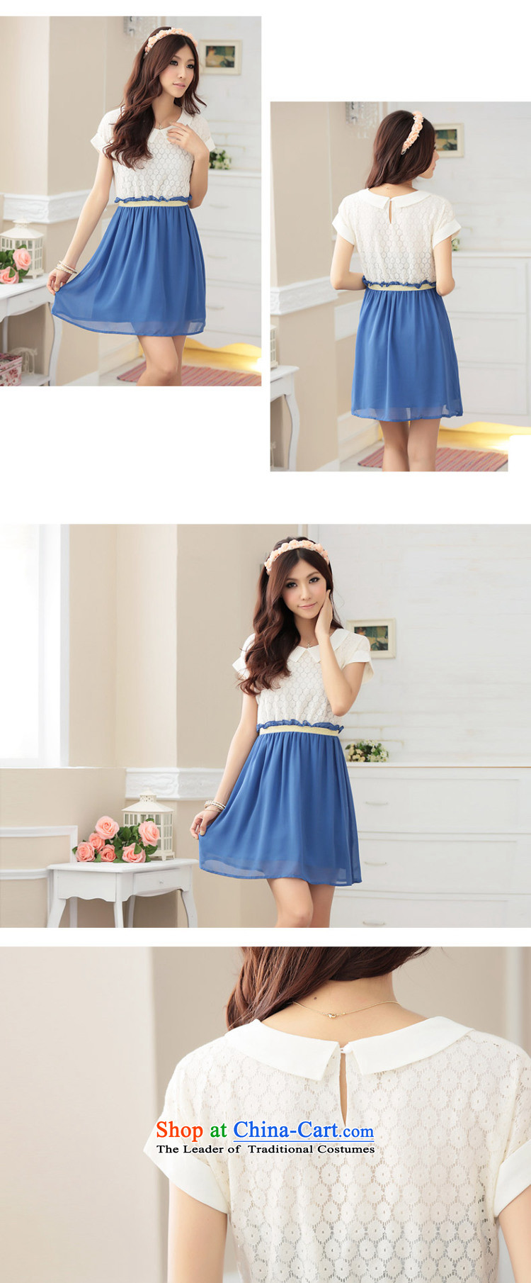 C.o.d. large number - Summer new stylish date of thick MM larger women's dresses Sau San video short-sleeved thin lace chiffon skirt 3XL Blue Photo, prices, brand platters! The elections are supplied in the national character of distribution, so action, buy now enjoy more preferential! As soon as possible.