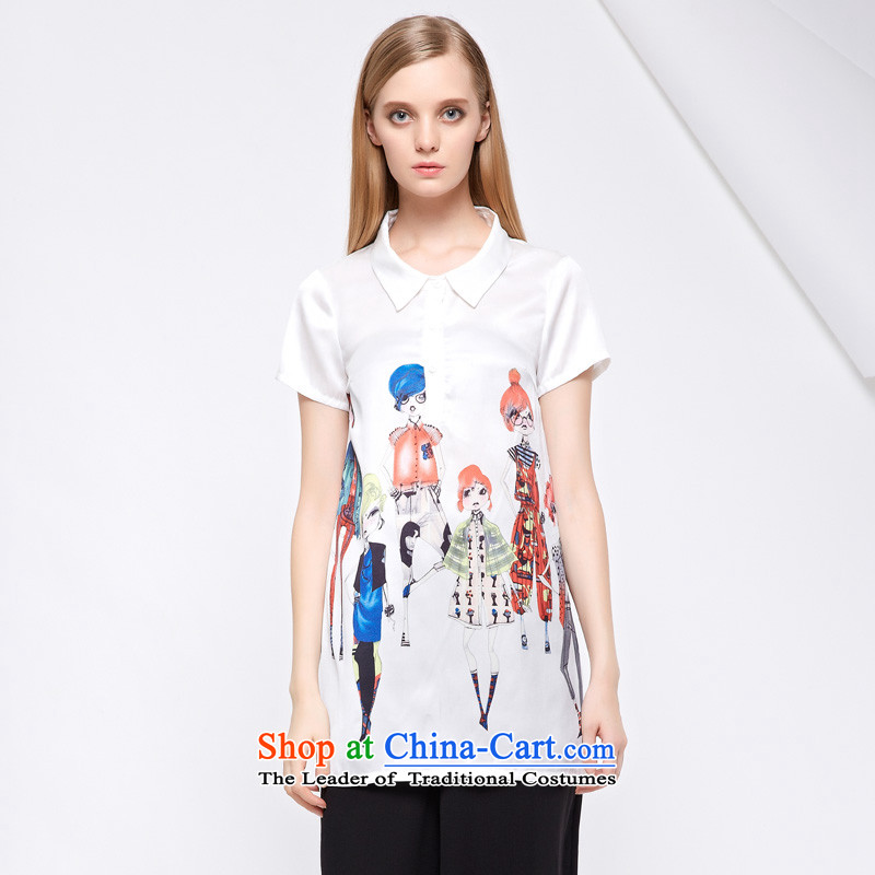 As provided for by 2015 Summer new larger female graphics card curs thin in the stamp long short-sleeved T-shirt chiffon Netherlands 2880 White 5XL, Yee (qisuo provisions) , , , shopping on the Internet