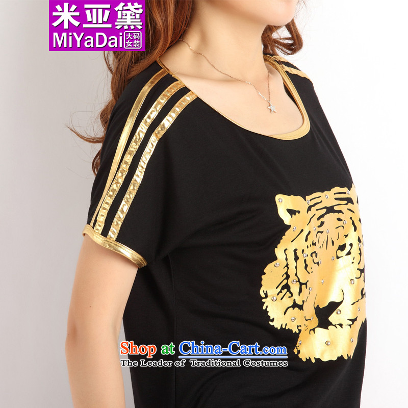 The Doi larger female kit fat mm Summer 2015 new Korean version thin thick short-sleeved SISTER CAPRI Sports & Leisure package to Black (Gold) recommendations around 170-190 microseconds), the burden of 5XL( the Doi (MIYADAI) , , , shopping on the Interne