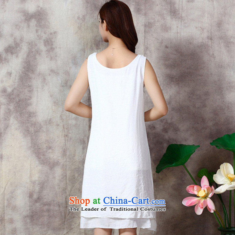 The sea route to spend the summer of Korean New Pure color in the large long skirt vest 1108 White XL, sea route to spend shopping on the Internet has been pressed.