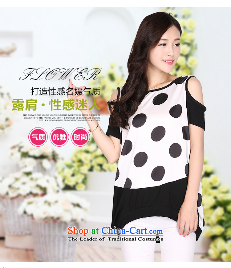 Luo Shani flower code T-shirts 200 catties thick sister summer short-sleeved bare shoulders to increase video thin, loose coat 2221 Black 4XL( black meat stylish pictures), prices, brand platters! The elections are supplied in the national character of distribution, so action, buy now enjoy more preferential! As soon as possible.