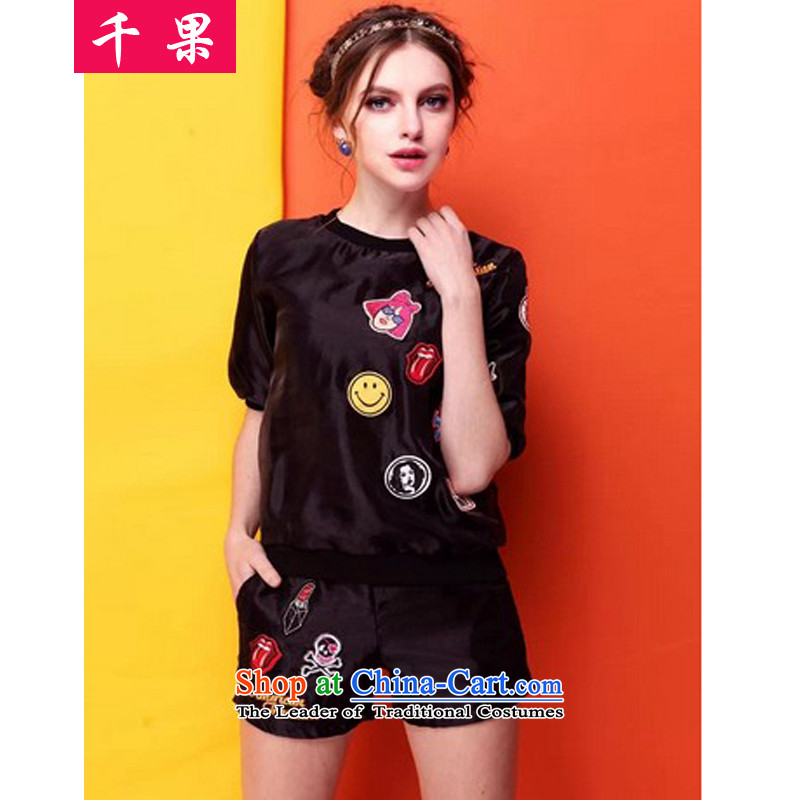 The results of the 2015 loose video thin xl Sport Summer thick mm cartoon short-sleeved T-shirt stamp + shorts casual clothing two Kit 602 white 3XL, QIANGUO fruit (thousands) , , , shopping on the Internet