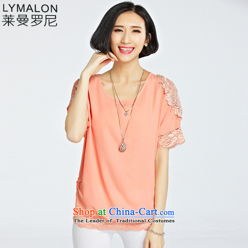 The lymalon Lehmann 2015 Western new summer, large female loose fit short-sleeved chain link fence engraving chiffon lace Netherlands 1222 light green , L, Sulaiman Ronnie (LYMALON) , , , shopping on the Internet