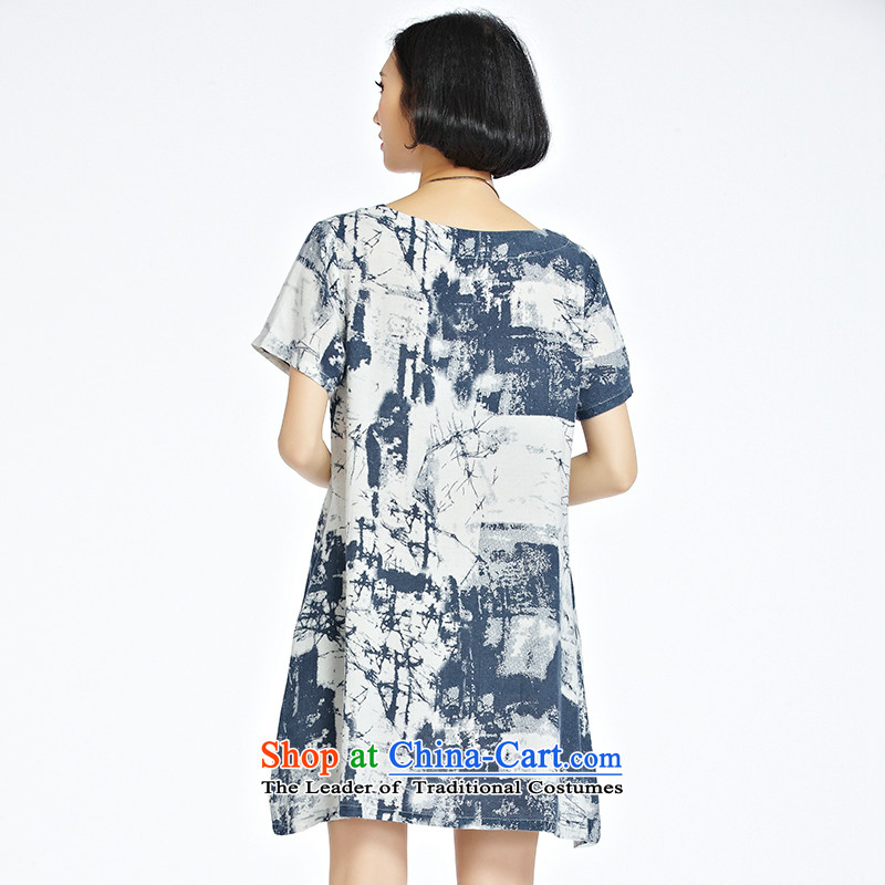 The lymalon Lehmann 2015 Western new summer, large female loose fit short-sleeved ink painting stamp cotton dress photo color 4XL, 1228 Lehmann Ronnie (LYMALON) , , , shopping on the Internet
