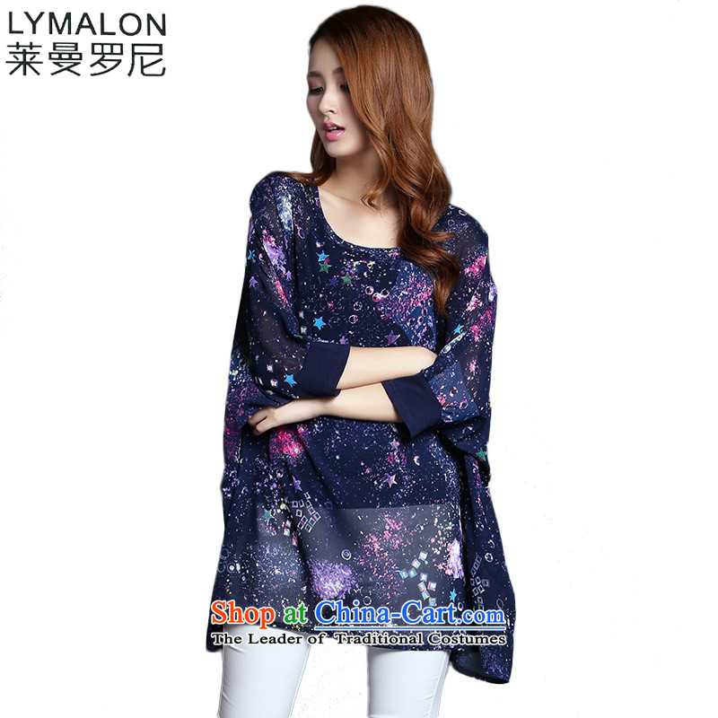 The lymalon Lehmann 2015 Western new summer, large female Loose Fit 7 to the Cuff stars stamp chiffon Netherlands 1231 Black , L, Sulaiman Ronnie (LYMALON) , , , shopping on the Internet