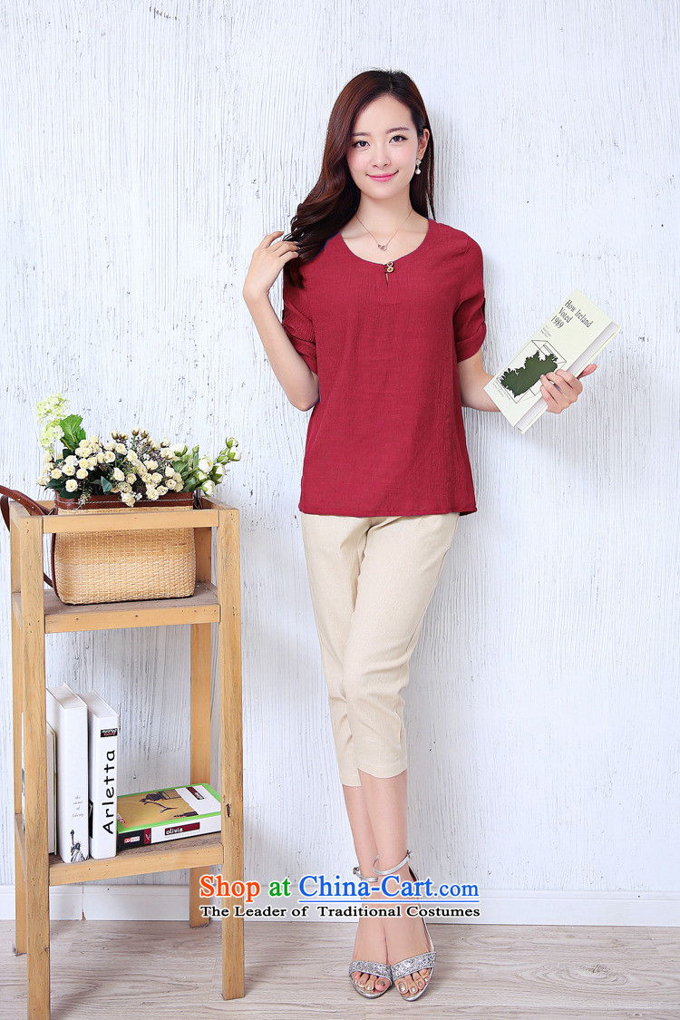 El-ju Yee Nga thick sister summer larger female cotton linen T-shirt + Capri two kits YJ0261 RED XXL picture, prices, brand platters! The elections are supplied in the national character of distribution, so action, buy now enjoy more preferential! As soon as possible.