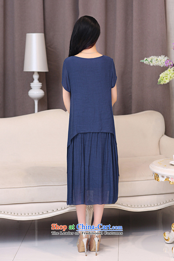 El-ju Yee Nga thick sister summer larger female cotton linen dresses YJ066 XXXL Blue Photo, prices, brand platters! The elections are supplied in the national character of distribution, so action, buy now enjoy more preferential! As soon as possible.