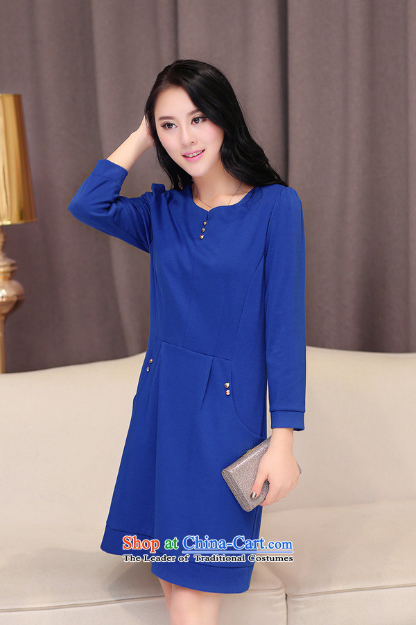 El-ju Yee Nga thick sister summer new larger female cotton linen dresses YJ067 Blue M picture, prices, brand platters! The elections are supplied in the national character of distribution, so action, buy now enjoy more preferential! As soon as possible.