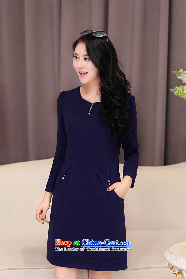 El-ju Yee Nga thick sister summer new larger female cotton linen dresses YJ067 Blue M picture, prices, brand platters! The elections are supplied in the national character of distribution, so action, buy now enjoy more preferential! As soon as possible.