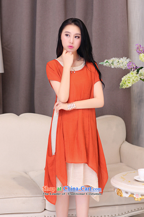 El-ju Yee Nga thick sister summer larger female cotton linen dresses YJ063 two kits XL pictures, price blue, brand platters! The elections are supplied in the national character of distribution, so action, buy now enjoy more preferential! As soon as possible.