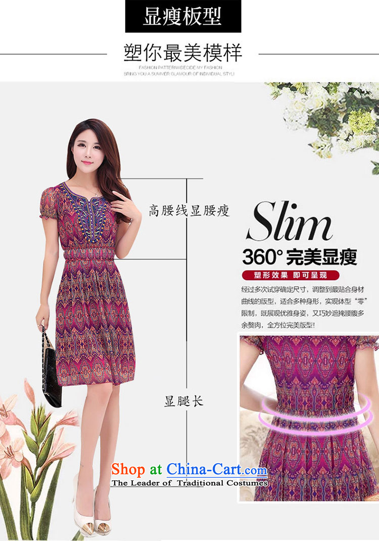 Dimple jelly 2015 Spring/Summer new larger women in long stamp V-neck in the skirt of Sau San short-sleeved dresses 1321 Blue 5XL picture, prices, brand platters! The elections are supplied in the national character of distribution, so action, buy now enjoy more preferential! As soon as possible.