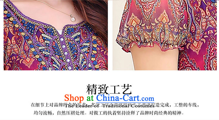 Dimple jelly 2015 Spring/Summer new larger women in long stamp V-neck in the skirt of Sau San short-sleeved dresses 1321 Blue 5XL picture, prices, brand platters! The elections are supplied in the national character of distribution, so action, buy now enjoy more preferential! As soon as possible.