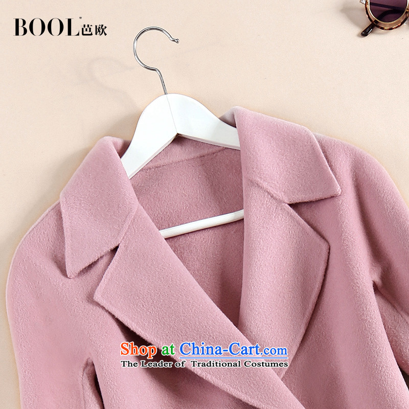 Barbara Euro 2015 Autumn new plain manual fashion wool-sided flannel Ms. coats long?    ? And jacket gross pink M, and Europe (BOOL) , , , shopping on the Internet