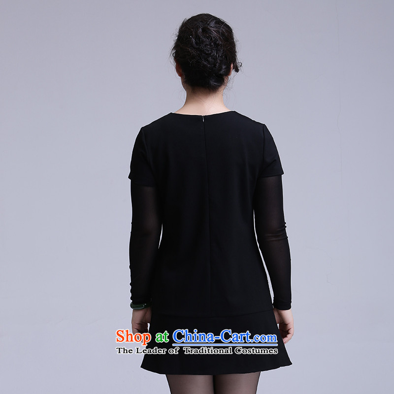 Contact Us autumn and winter season with new women's thick sister plus hypertrophy code leisure loose video thin plus lint-free two leave stamp knitted dresses in the envelope of the Black M-38, 651101016-mi (ceramide) , , , shopping on the Internet