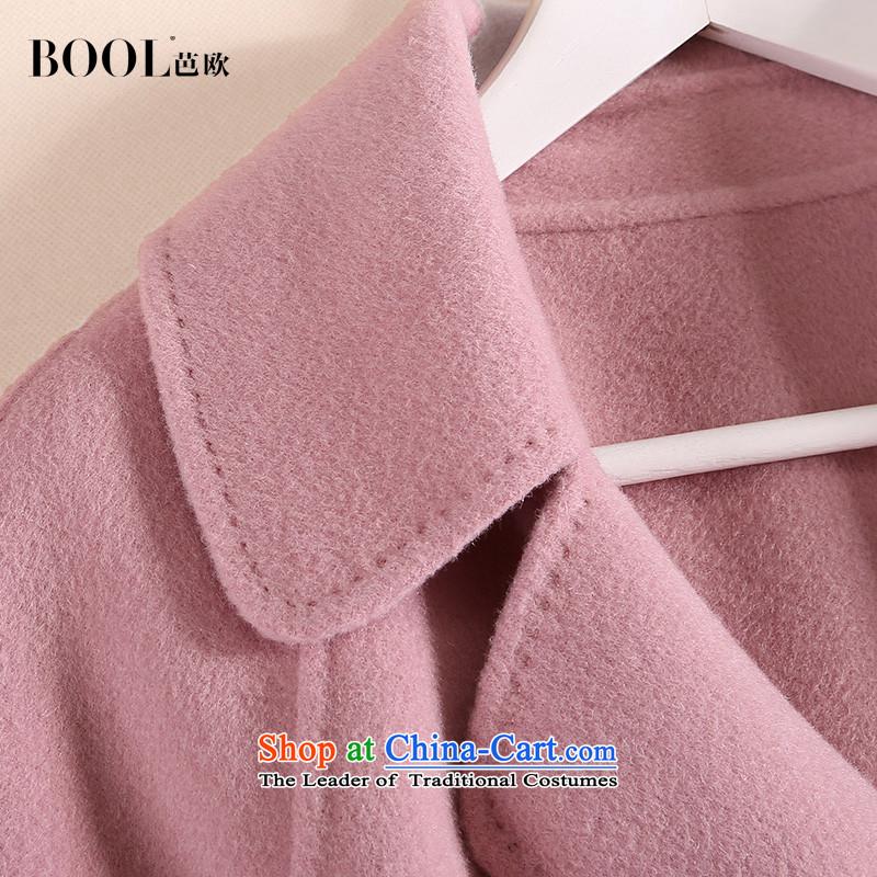 Barbara Euro 2015 Autumn New Pure Wool double-side coats manually long hair that Ms. jacket and pink , M, and Europe (BOOL) , , , shopping on the Internet