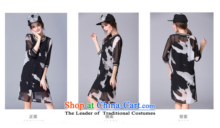 The Ni dream western large burden 200 women's summer to intensify the thick mm stylish color plane loose chiffon shirt, long-air-conditioned women wear black XXXL s3639 picture, prices, brand platters! The elections are supplied in the national character of distribution, so action, buy now enjoy more preferential! As soon as possible.