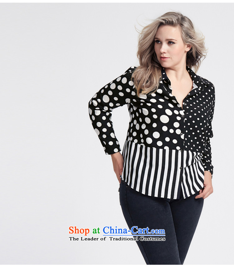 The former Yugoslavia Migdal Code women 2015 Autumn replacing new stylish mm thick banding wave point stitching shirt 953016292  3XL black picture, prices, brand platters! The elections are supplied in the national character of distribution, so action, buy now enjoy more preferential! As soon as possible.