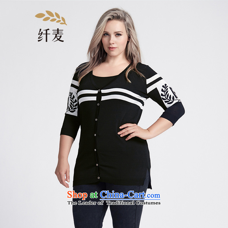The former Yugoslavia Migdal Code women 2015 Autumn replacing the new mm thick stylish Preppy Stripe Knitted Shirt 953040106 Black?XL