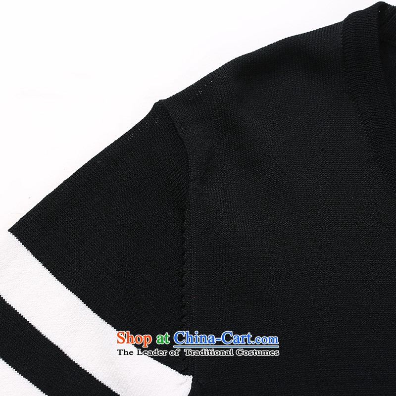 The former Yugoslavia Migdal Code women 2015 Autumn replacing the new mm thick stylish Preppy Stripe Knitted Shirt 953040106 Black XL, Yugoslavia Mak , , , shopping on the Internet