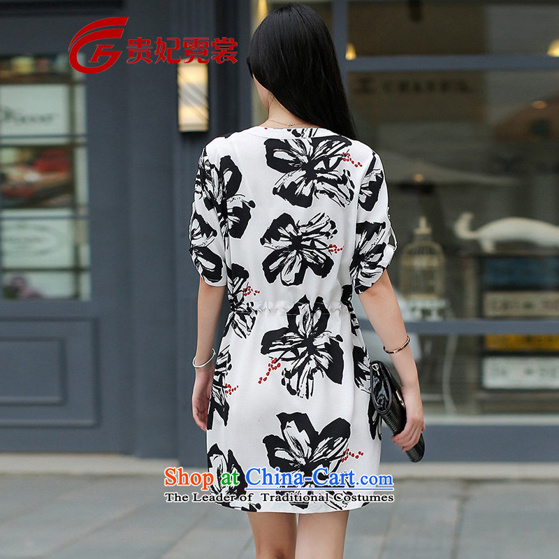 Gwi Tysan 2015 XL Women's Summer new thick mm200 catty stamp A skirt butterfly larger Sau San dresses Z1676 4XL, suit Gwi Tysan shopping on the Internet has been pressed.