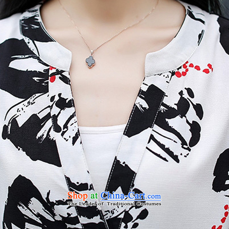 Gwi Tysan 2015 XL Women's Summer new thick mm200 catty stamp A skirt butterfly larger Sau San dresses Z1676 4XL, suit Gwi Tysan shopping on the Internet has been pressed.