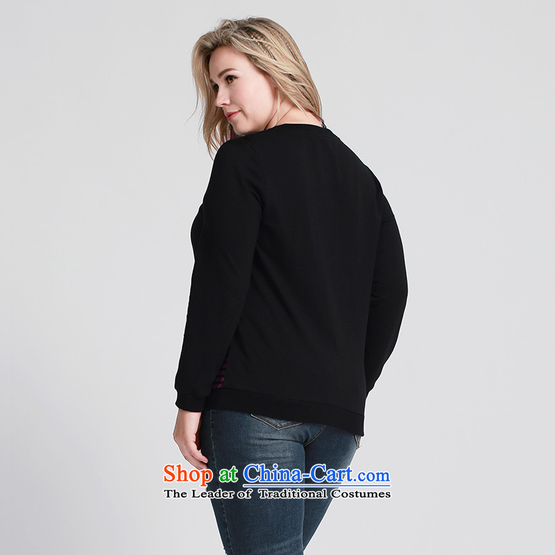 The former Yugoslavia Migdal Code women 2015 Autumn replacing new stylish mm thick engraving knocked color leisure sweater 953083086 black spell in the red in the former Yugoslavia has been pressed Mak 4XL, shopping on the Internet