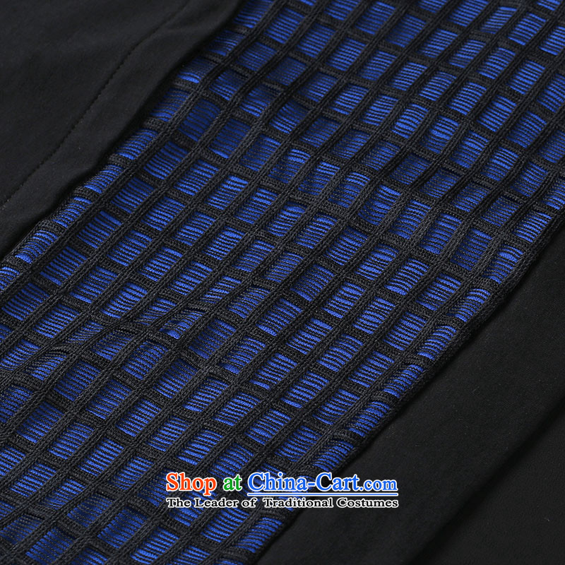 The former Yugoslavia Migdal Code women 2015 Autumn replacing new stylish mm thick grid chiffon stitching T-shirt 953365446 blue spell black 4XL, Yugoslavia Mak , , , shopping on the Internet