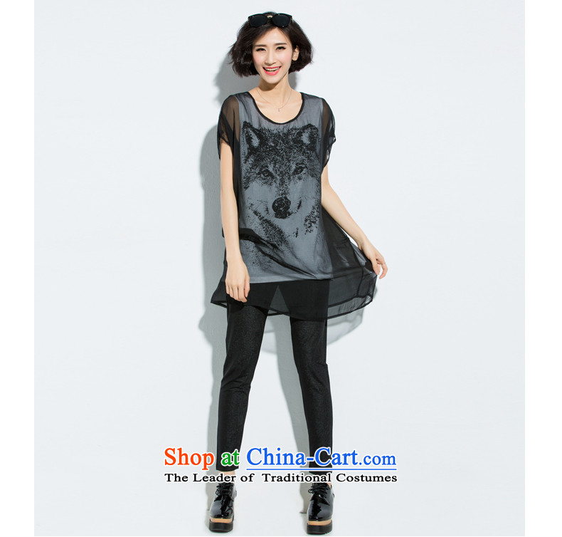The Eternal Soo-to increase women's code thick mm summer new Wild loose video thin stamp short-sleeved T-shirt female black 2XL Photo, prices, brand platters! The elections are supplied in the national character of distribution, so action, buy now enjoy more preferential! As soon as possible.
