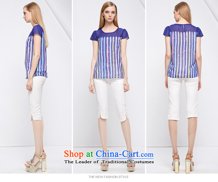 As provided for the NEW Summer 2015 large female lady streaks chiffon XL Graphics thin short-sleeved T-shirt  5XL Blue Photo, 28.7 Price, brand platters! The elections are supplied in the national character of distribution, so action, buy now enjoy more preferential! As soon as possible.