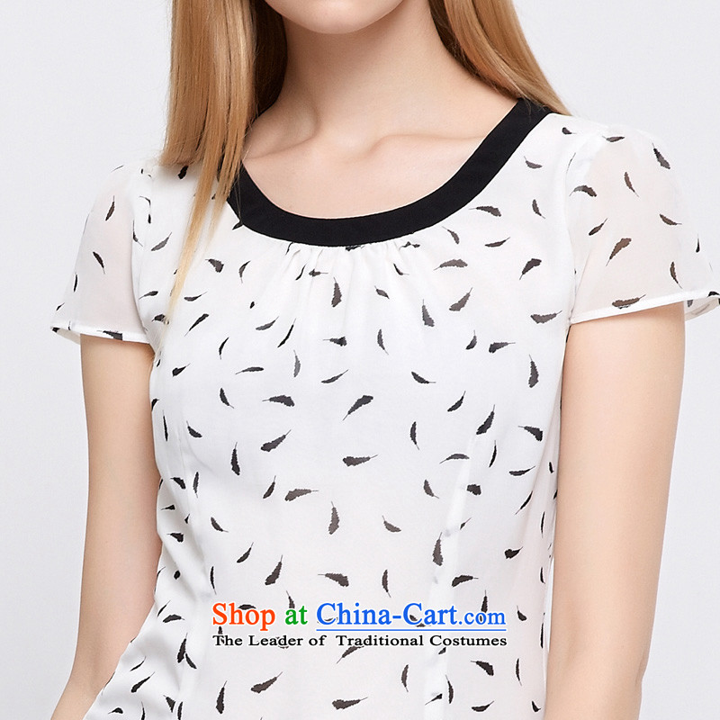 As provided for the new summer 2015 large female fresh small feathers hem video stamp omelet thin short-sleeved T-shirt 2871 White 5XL, Yee (qisuo provisions) , , , shopping on the Internet