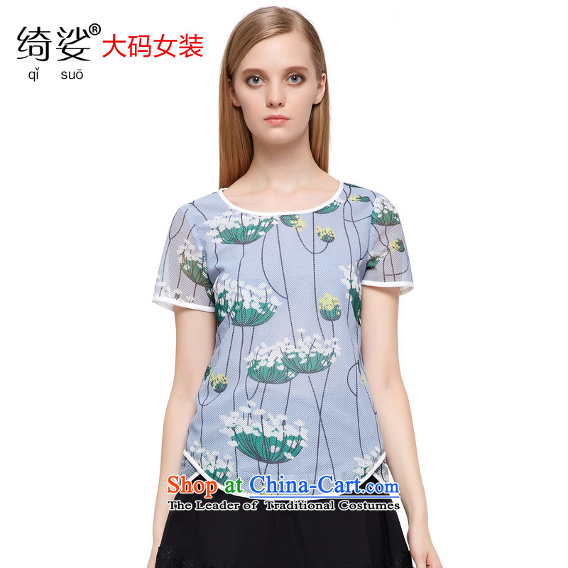 As provided for the NEW Summer 2015 large female retro lotus faster xlarge short-sleeved T-shirt thin video blue 3XL 289.2