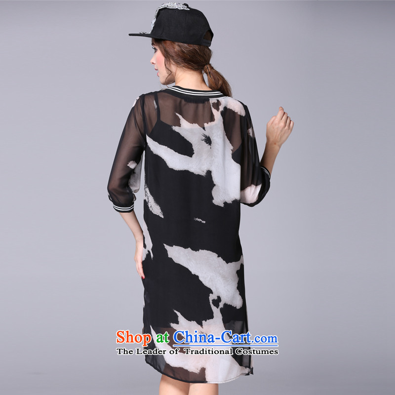 Rui Mei to 2015 to increase the number of women with new summer thick MM THIN in the video long sleeved shirt-fifth air conditioning low wind of shirt jacket , black 3XL, 3639th American stock (RIUMILVE) , , , shopping on the Internet