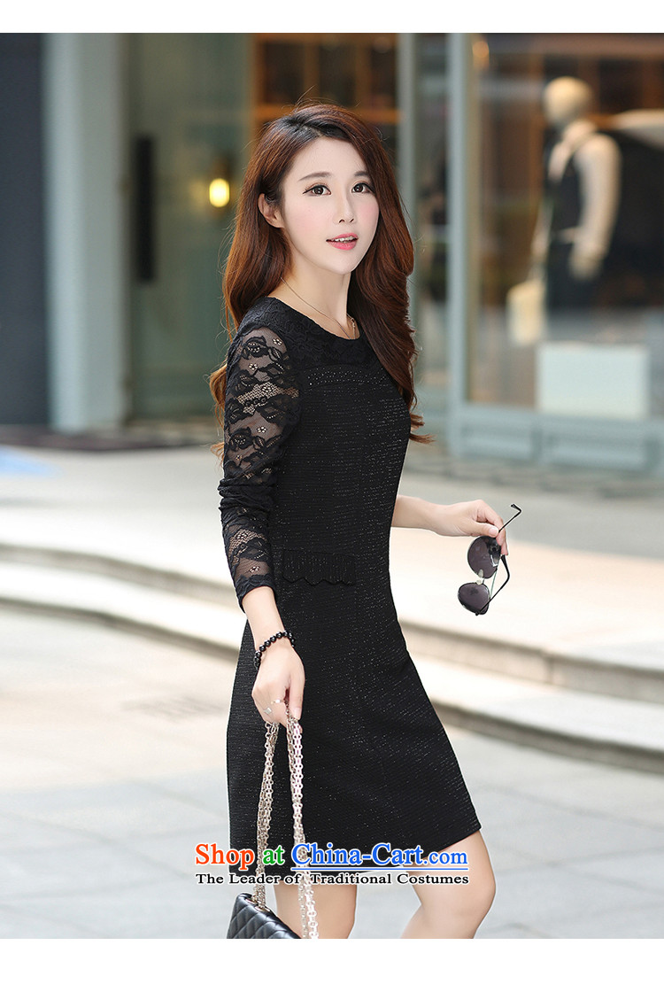 Chang Ting autumn large new women's thick mm video thin stitching Sau San dresses T1190. 4XL Photo Black, prices, brand platters! The elections are supplied in the national character of distribution, so action, buy now enjoy more preferential! As soon as possible.