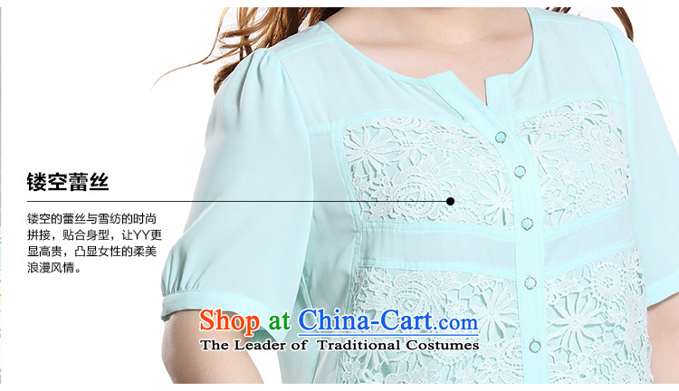 The former Yugoslavia Li Sau 2015 Summer new larger female round-neck collar engraving lace stitching short-sleeved shirt Q8709 long light purple 2XL Photo, prices, brand platters! The elections are supplied in the national character of distribution, so action, buy now enjoy more preferential! As soon as possible.