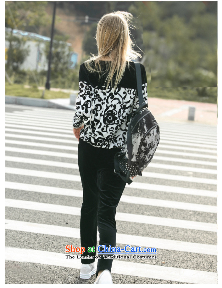 Morning to 2015 autumn and winter new to increase women's code thick mm larger loose Korea Stamp stitching lint-free sweater leisure wears black uniforms  2XL( suitable for 130-140 catty) Picture, prices, brand platters! The elections are supplied in the national character of distribution, so action, buy now enjoy more preferential! As soon as possible.