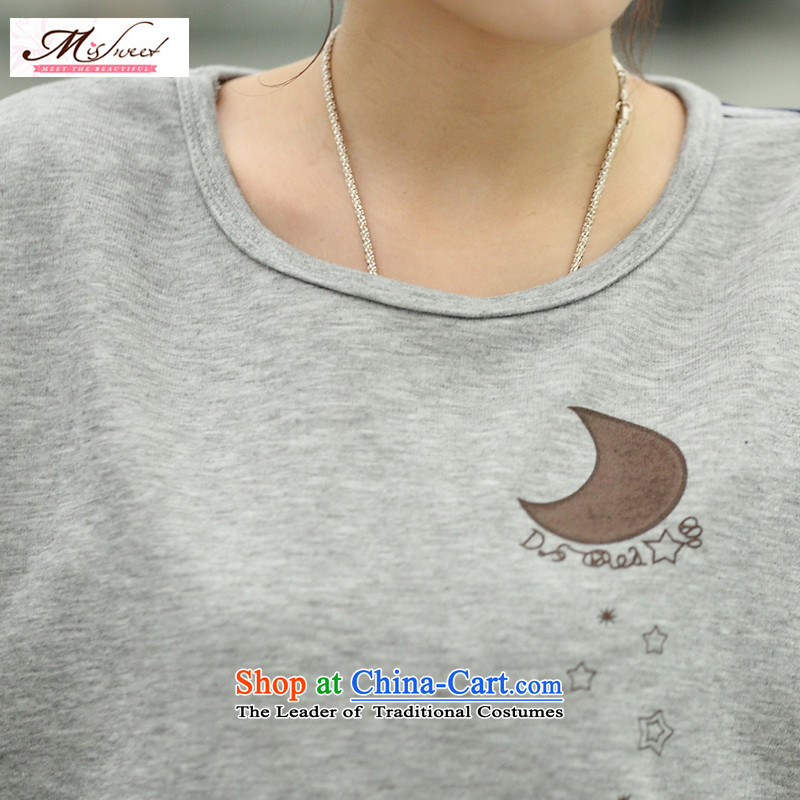 The litany of M T-shirt larger female video thin T-shirt thick MM plus lint-free sweater, forming the basis of the Netherlands long-sleeved shirt gray ), lint-free cloth with XXXL( stamp m Xin Ulsan shopping on the Internet has been pressed.