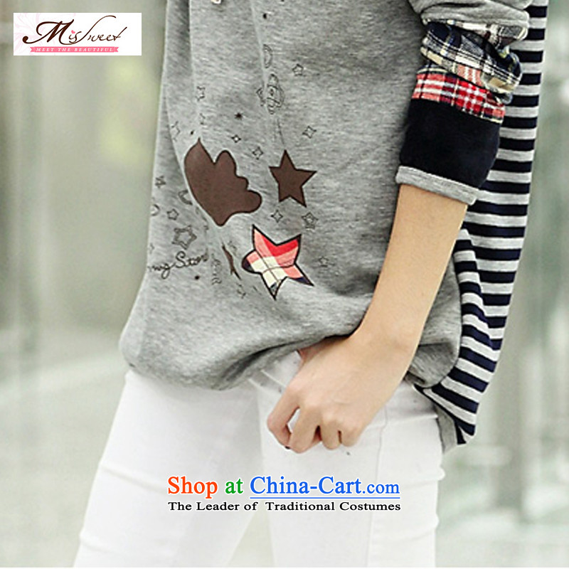 The litany of M T-shirt larger female video thin T-shirt thick MM plus lint-free sweater, forming the basis of the Netherlands long-sleeved shirt gray ), lint-free cloth with XXXL( stamp m Xin Ulsan shopping on the Internet has been pressed.