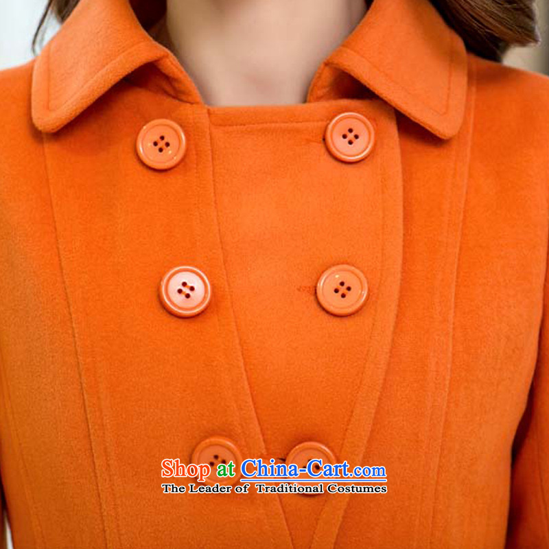 The Korean population spread by 2015 autumn and winter new Korean Sau San a wool coat in the stylish look long wearing two cloak? jacket women's gross HSM9001  XXXL, orange wire (HNNSSEMA man won) , , , shopping on the Internet