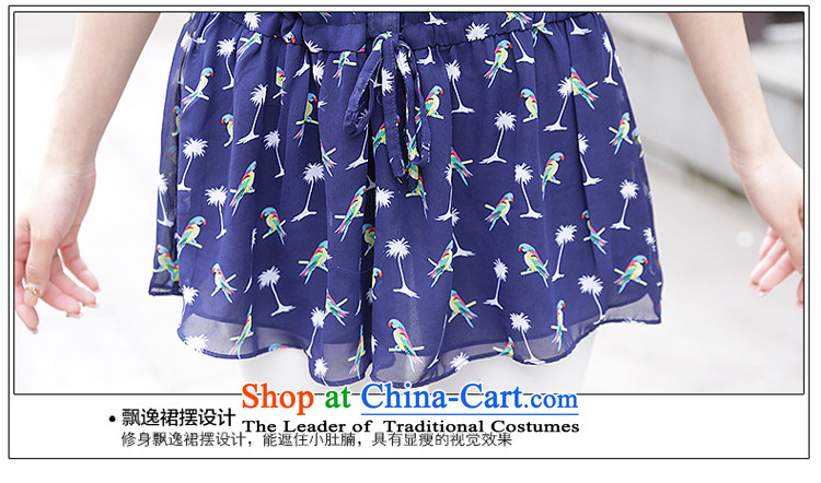 The interpolator auspicious 2015 to increase the number of women with new summer thick mm Foutune of video thin short-sleeved shirt stamp chiffon T-shirt shirt female blue 3XL Y1195 picture, prices, brand platters! The elections are supplied in the national character of distribution, so action, buy now enjoy more preferential! As soon as possible.